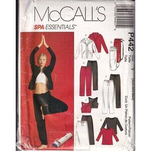 Sewing Pattern McCalls P442 Spa Essential Miss Jacket Top Pants Skirt Purse 4-14